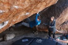 Bouldering in Hueco Tanks on 11/24/2018 with Blue Lizard Climbing and Yoga

Filename: SRM_20181124_1314420.jpg
Aperture: f/5.0
Shutter Speed: 1/250
Body: Canon EOS-1D Mark II
Lens: Canon EF 16-35mm f/2.8 L