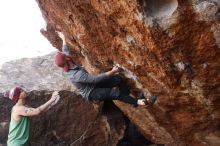 Bouldering in Hueco Tanks on 11/24/2018 with Blue Lizard Climbing and Yoga

Filename: SRM_20181124_1320290.jpg
Aperture: f/6.3
Shutter Speed: 1/250
Body: Canon EOS-1D Mark II
Lens: Canon EF 16-35mm f/2.8 L