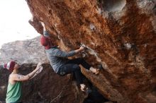 Bouldering in Hueco Tanks on 11/24/2018 with Blue Lizard Climbing and Yoga

Filename: SRM_20181124_1320291.jpg
Aperture: f/7.1
Shutter Speed: 1/250
Body: Canon EOS-1D Mark II
Lens: Canon EF 16-35mm f/2.8 L