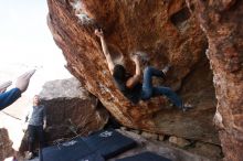 Bouldering in Hueco Tanks on 11/24/2018 with Blue Lizard Climbing and Yoga

Filename: SRM_20181124_1320490.jpg
Aperture: f/6.3
Shutter Speed: 1/250
Body: Canon EOS-1D Mark II
Lens: Canon EF 16-35mm f/2.8 L