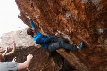 Bouldering in Hueco Tanks on 11/24/2018 with Blue Lizard Climbing and Yoga

Filename: SRM_20181124_1328000.jpg
Aperture: f/6.3
Shutter Speed: 1/250
Body: Canon EOS-1D Mark II
Lens: Canon EF 16-35mm f/2.8 L