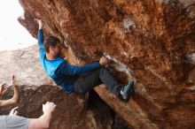 Bouldering in Hueco Tanks on 11/24/2018 with Blue Lizard Climbing and Yoga

Filename: SRM_20181124_1328010.jpg
Aperture: f/6.3
Shutter Speed: 1/250
Body: Canon EOS-1D Mark II
Lens: Canon EF 16-35mm f/2.8 L