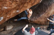 Bouldering in Hueco Tanks on 11/24/2018 with Blue Lizard Climbing and Yoga

Filename: SRM_20181124_1330290.jpg
Aperture: f/5.0
Shutter Speed: 1/250
Body: Canon EOS-1D Mark II
Lens: Canon EF 16-35mm f/2.8 L