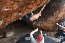 Bouldering in Hueco Tanks on 11/24/2018 with Blue Lizard Climbing and Yoga

Filename: SRM_20181124_1330320.jpg
Aperture: f/5.6
Shutter Speed: 1/250
Body: Canon EOS-1D Mark II
Lens: Canon EF 16-35mm f/2.8 L