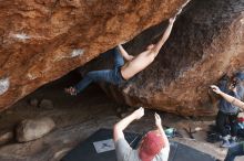 Bouldering in Hueco Tanks on 11/24/2018 with Blue Lizard Climbing and Yoga

Filename: SRM_20181124_1330330.jpg
Aperture: f/5.6
Shutter Speed: 1/250
Body: Canon EOS-1D Mark II
Lens: Canon EF 16-35mm f/2.8 L