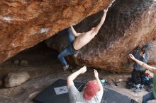 Bouldering in Hueco Tanks on 11/24/2018 with Blue Lizard Climbing and Yoga

Filename: SRM_20181124_1330350.jpg
Aperture: f/5.6
Shutter Speed: 1/250
Body: Canon EOS-1D Mark II
Lens: Canon EF 16-35mm f/2.8 L