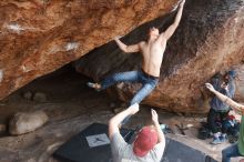 Bouldering in Hueco Tanks on 11/24/2018 with Blue Lizard Climbing and Yoga

Filename: SRM_20181124_1330353.jpg
Aperture: f/5.6
Shutter Speed: 1/250
Body: Canon EOS-1D Mark II
Lens: Canon EF 16-35mm f/2.8 L