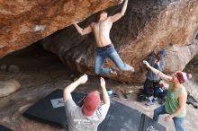 Bouldering in Hueco Tanks on 11/24/2018 with Blue Lizard Climbing and Yoga

Filename: SRM_20181124_1330360.jpg
Aperture: f/5.6
Shutter Speed: 1/250
Body: Canon EOS-1D Mark II
Lens: Canon EF 16-35mm f/2.8 L