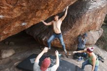 Bouldering in Hueco Tanks on 11/24/2018 with Blue Lizard Climbing and Yoga

Filename: SRM_20181124_1330370.jpg
Aperture: f/5.6
Shutter Speed: 1/250
Body: Canon EOS-1D Mark II
Lens: Canon EF 16-35mm f/2.8 L