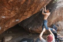 Bouldering in Hueco Tanks on 11/24/2018 with Blue Lizard Climbing and Yoga

Filename: SRM_20181124_1330420.jpg
Aperture: f/6.3
Shutter Speed: 1/250
Body: Canon EOS-1D Mark II
Lens: Canon EF 16-35mm f/2.8 L