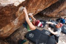 Bouldering in Hueco Tanks on 11/24/2018 with Blue Lizard Climbing and Yoga

Filename: SRM_20181124_1333430.jpg
Aperture: f/6.3
Shutter Speed: 1/250
Body: Canon EOS-1D Mark II
Lens: Canon EF 16-35mm f/2.8 L