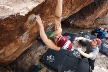 Bouldering in Hueco Tanks on 11/24/2018 with Blue Lizard Climbing and Yoga

Filename: SRM_20181124_1333440.jpg
Aperture: f/7.1
Shutter Speed: 1/250
Body: Canon EOS-1D Mark II
Lens: Canon EF 16-35mm f/2.8 L