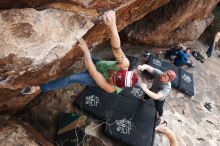 Bouldering in Hueco Tanks on 11/24/2018 with Blue Lizard Climbing and Yoga

Filename: SRM_20181124_1333461.jpg
Aperture: f/8.0
Shutter Speed: 1/250
Body: Canon EOS-1D Mark II
Lens: Canon EF 16-35mm f/2.8 L