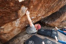 Bouldering in Hueco Tanks on 11/24/2018 with Blue Lizard Climbing and Yoga

Filename: SRM_20181124_1335212.jpg
Aperture: f/6.3
Shutter Speed: 1/250
Body: Canon EOS-1D Mark II
Lens: Canon EF 16-35mm f/2.8 L