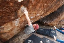 Bouldering in Hueco Tanks on 11/24/2018 with Blue Lizard Climbing and Yoga

Filename: SRM_20181124_1335213.jpg
Aperture: f/6.3
Shutter Speed: 1/250
Body: Canon EOS-1D Mark II
Lens: Canon EF 16-35mm f/2.8 L