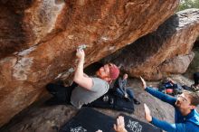 Bouldering in Hueco Tanks on 11/24/2018 with Blue Lizard Climbing and Yoga

Filename: SRM_20181124_1339010.jpg
Aperture: f/8.0
Shutter Speed: 1/250
Body: Canon EOS-1D Mark II
Lens: Canon EF 16-35mm f/2.8 L