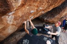 Bouldering in Hueco Tanks on 11/24/2018 with Blue Lizard Climbing and Yoga

Filename: SRM_20181124_1339570.jpg
Aperture: f/7.1
Shutter Speed: 1/250
Body: Canon EOS-1D Mark II
Lens: Canon EF 16-35mm f/2.8 L