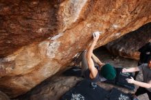 Bouldering in Hueco Tanks on 11/24/2018 with Blue Lizard Climbing and Yoga

Filename: SRM_20181124_1341220.jpg
Aperture: f/5.6
Shutter Speed: 1/320
Body: Canon EOS-1D Mark II
Lens: Canon EF 16-35mm f/2.8 L