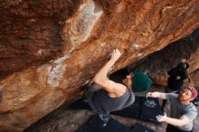 Bouldering in Hueco Tanks on 11/24/2018 with Blue Lizard Climbing and Yoga

Filename: SRM_20181124_1341261.jpg
Aperture: f/6.3
Shutter Speed: 1/320
Body: Canon EOS-1D Mark II
Lens: Canon EF 16-35mm f/2.8 L