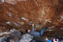 Bouldering in Hueco Tanks on 11/24/2018 with Blue Lizard Climbing and Yoga

Filename: SRM_20181124_1544140.jpg
Aperture: f/4.5
Shutter Speed: 1/200
Body: Canon EOS-1D Mark II
Lens: Canon EF 16-35mm f/2.8 L