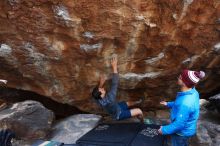 Bouldering in Hueco Tanks on 11/24/2018 with Blue Lizard Climbing and Yoga

Filename: SRM_20181124_1545180.jpg
Aperture: f/5.0
Shutter Speed: 1/200
Body: Canon EOS-1D Mark II
Lens: Canon EF 16-35mm f/2.8 L