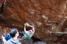 Bouldering in Hueco Tanks on 11/24/2018 with Blue Lizard Climbing and Yoga

Filename: SRM_20181124_1548450.jpg
Aperture: f/4.5
Shutter Speed: 1/200
Body: Canon EOS-1D Mark II
Lens: Canon EF 16-35mm f/2.8 L