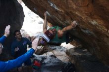 Bouldering in Hueco Tanks on 11/24/2018 with Blue Lizard Climbing and Yoga

Filename: SRM_20181124_1551420.jpg
Aperture: f/6.3
Shutter Speed: 1/320
Body: Canon EOS-1D Mark II
Lens: Canon EF 50mm f/1.8 II