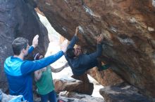 Bouldering in Hueco Tanks on 11/24/2018 with Blue Lizard Climbing and Yoga

Filename: SRM_20181124_1552281.jpg
Aperture: f/4.0
Shutter Speed: 1/320
Body: Canon EOS-1D Mark II
Lens: Canon EF 50mm f/1.8 II