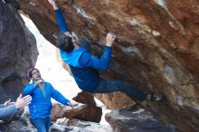 Bouldering in Hueco Tanks on 11/24/2018 with Blue Lizard Climbing and Yoga

Filename: SRM_20181124_1555380.jpg
Aperture: f/3.2
Shutter Speed: 1/320
Body: Canon EOS-1D Mark II
Lens: Canon EF 50mm f/1.8 II