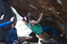 Bouldering in Hueco Tanks on 11/24/2018 with Blue Lizard Climbing and Yoga

Filename: SRM_20181124_1557100.jpg
Aperture: f/4.0
Shutter Speed: 1/250
Body: Canon EOS-1D Mark II
Lens: Canon EF 50mm f/1.8 II