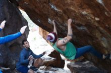 Bouldering in Hueco Tanks on 11/24/2018 with Blue Lizard Climbing and Yoga

Filename: SRM_20181124_1557130.jpg
Aperture: f/4.0
Shutter Speed: 1/250
Body: Canon EOS-1D Mark II
Lens: Canon EF 50mm f/1.8 II