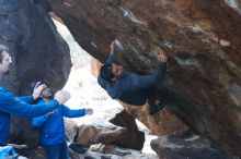 Bouldering in Hueco Tanks on 11/24/2018 with Blue Lizard Climbing and Yoga

Filename: SRM_20181124_1558310.jpg
Aperture: f/4.5
Shutter Speed: 1/250
Body: Canon EOS-1D Mark II
Lens: Canon EF 50mm f/1.8 II