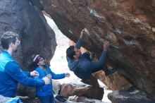 Bouldering in Hueco Tanks on 11/24/2018 with Blue Lizard Climbing and Yoga

Filename: SRM_20181124_1558320.jpg
Aperture: f/4.5
Shutter Speed: 1/250
Body: Canon EOS-1D Mark II
Lens: Canon EF 50mm f/1.8 II