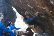 Bouldering in Hueco Tanks on 11/24/2018 with Blue Lizard Climbing and Yoga

Filename: SRM_20181124_1558330.jpg
Aperture: f/4.5
Shutter Speed: 1/250
Body: Canon EOS-1D Mark II
Lens: Canon EF 50mm f/1.8 II