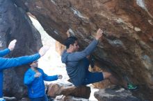 Bouldering in Hueco Tanks on 11/24/2018 with Blue Lizard Climbing and Yoga

Filename: SRM_20181124_1558370.jpg
Aperture: f/4.0
Shutter Speed: 1/250
Body: Canon EOS-1D Mark II
Lens: Canon EF 50mm f/1.8 II