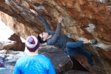 Bouldering in Hueco Tanks on 11/24/2018 with Blue Lizard Climbing and Yoga

Filename: SRM_20181124_1602070.jpg
Aperture: f/2.8
Shutter Speed: 1/250
Body: Canon EOS-1D Mark II
Lens: Canon EF 50mm f/1.8 II