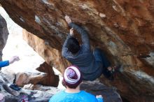 Bouldering in Hueco Tanks on 11/24/2018 with Blue Lizard Climbing and Yoga

Filename: SRM_20181124_1602130.jpg
Aperture: f/3.5
Shutter Speed: 1/250
Body: Canon EOS-1D Mark II
Lens: Canon EF 50mm f/1.8 II