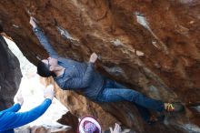 Bouldering in Hueco Tanks on 11/24/2018 with Blue Lizard Climbing and Yoga

Filename: SRM_20181124_1602170.jpg
Aperture: f/3.5
Shutter Speed: 1/250
Body: Canon EOS-1D Mark II
Lens: Canon EF 50mm f/1.8 II