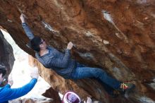 Bouldering in Hueco Tanks on 11/24/2018 with Blue Lizard Climbing and Yoga

Filename: SRM_20181124_1602180.jpg
Aperture: f/3.5
Shutter Speed: 1/250
Body: Canon EOS-1D Mark II
Lens: Canon EF 50mm f/1.8 II