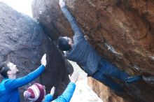 Bouldering in Hueco Tanks on 11/24/2018 with Blue Lizard Climbing and Yoga

Filename: SRM_20181124_1602290.jpg
Aperture: f/4.0
Shutter Speed: 1/250
Body: Canon EOS-1D Mark II
Lens: Canon EF 50mm f/1.8 II