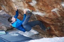 Bouldering in Hueco Tanks on 11/24/2018 with Blue Lizard Climbing and Yoga

Filename: SRM_20181124_1610280.jpg
Aperture: f/2.2
Shutter Speed: 1/250
Body: Canon EOS-1D Mark II
Lens: Canon EF 50mm f/1.8 II