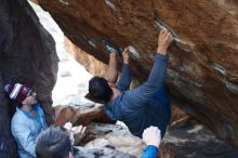 Bouldering in Hueco Tanks on 11/24/2018 with Blue Lizard Climbing and Yoga

Filename: SRM_20181124_1613010.jpg
Aperture: f/4.0
Shutter Speed: 1/250
Body: Canon EOS-1D Mark II
Lens: Canon EF 50mm f/1.8 II