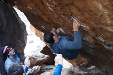 Bouldering in Hueco Tanks on 11/24/2018 with Blue Lizard Climbing and Yoga

Filename: SRM_20181124_1613021.jpg
Aperture: f/4.0
Shutter Speed: 1/250
Body: Canon EOS-1D Mark II
Lens: Canon EF 50mm f/1.8 II