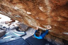 Bouldering in Hueco Tanks on 11/24/2018 with Blue Lizard Climbing and Yoga

Filename: SRM_20181124_1615080.jpg
Aperture: f/3.5
Shutter Speed: 1/200
Body: Canon EOS-1D Mark II
Lens: Canon EF 16-35mm f/2.8 L