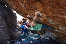 Bouldering in Hueco Tanks on 11/24/2018 with Blue Lizard Climbing and Yoga

Filename: SRM_20181124_1617000.jpg
Aperture: f/5.6
Shutter Speed: 1/200
Body: Canon EOS-1D Mark II
Lens: Canon EF 16-35mm f/2.8 L