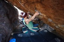 Bouldering in Hueco Tanks on 11/24/2018 with Blue Lizard Climbing and Yoga

Filename: SRM_20181124_1617100.jpg
Aperture: f/5.0
Shutter Speed: 1/200
Body: Canon EOS-1D Mark II
Lens: Canon EF 16-35mm f/2.8 L