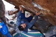 Bouldering in Hueco Tanks on 11/24/2018 with Blue Lizard Climbing and Yoga

Filename: SRM_20181124_1619120.jpg
Aperture: f/4.0
Shutter Speed: 1/250
Body: Canon EOS-1D Mark II
Lens: Canon EF 16-35mm f/2.8 L