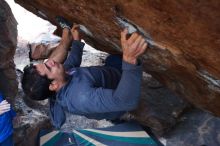 Bouldering in Hueco Tanks on 11/24/2018 with Blue Lizard Climbing and Yoga

Filename: SRM_20181124_1619180.jpg
Aperture: f/4.5
Shutter Speed: 1/250
Body: Canon EOS-1D Mark II
Lens: Canon EF 16-35mm f/2.8 L