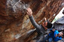 Bouldering in Hueco Tanks on 11/24/2018 with Blue Lizard Climbing and Yoga

Filename: SRM_20181124_1623500.jpg
Aperture: f/2.8
Shutter Speed: 1/250
Body: Canon EOS-1D Mark II
Lens: Canon EF 16-35mm f/2.8 L