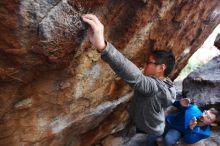 Bouldering in Hueco Tanks on 11/24/2018 with Blue Lizard Climbing and Yoga

Filename: SRM_20181124_1623511.jpg
Aperture: f/2.8
Shutter Speed: 1/250
Body: Canon EOS-1D Mark II
Lens: Canon EF 16-35mm f/2.8 L